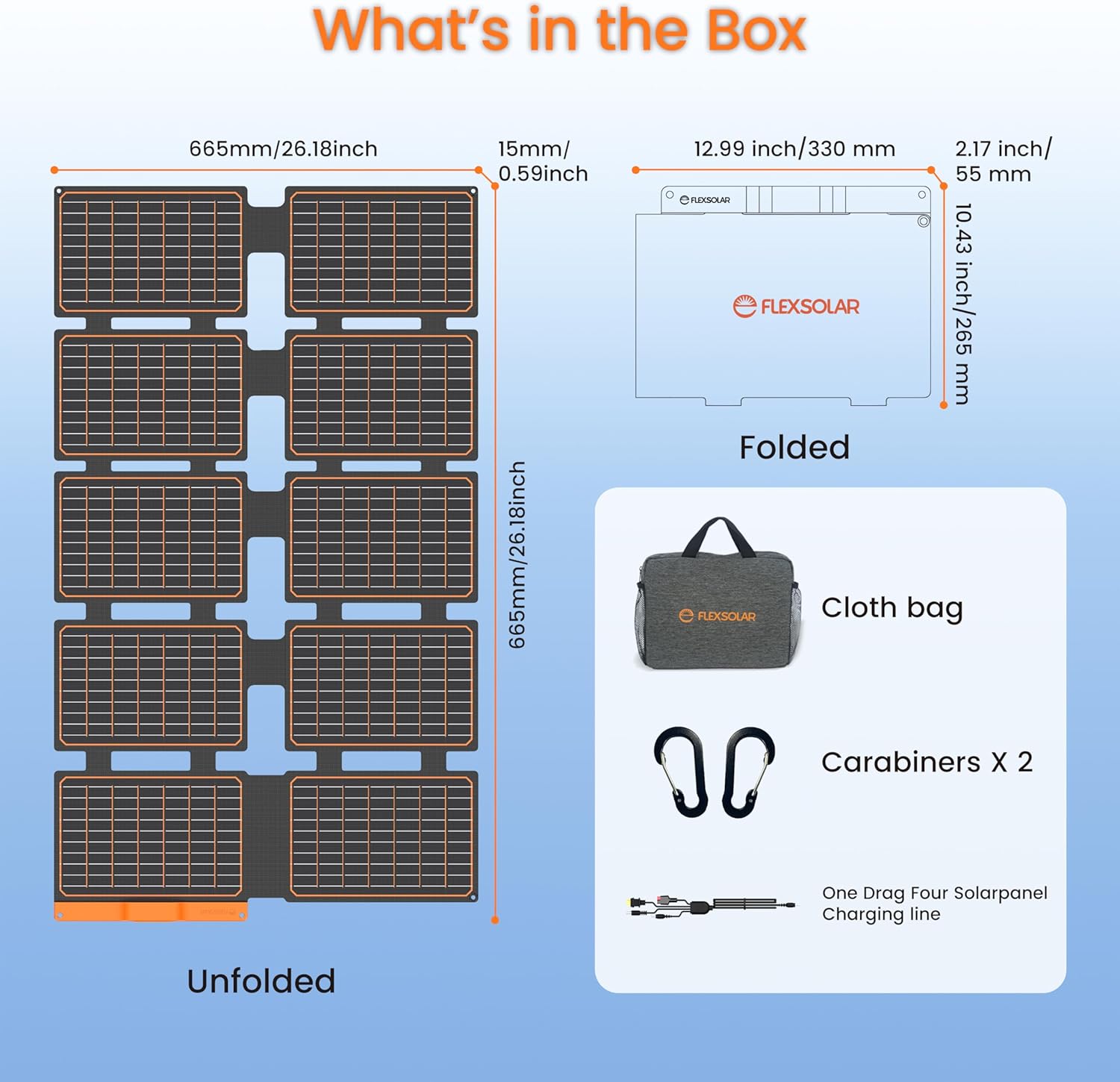 FlexSolar 100W Portable Solar Panels Chargers with PD3.0 USB-C,QC3.0 USB-A and DC Outputs Foldable IP67 Waterproof Power Emergency Camping for Small Power Station Generator,Phones, Power Banks