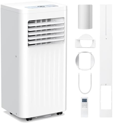 10000 BTUs Portable Air Conditioners with cooling/dehumidification/fan/sleep mode,4-IN-1 Portable AC with 24H Timer & Remote Control & Window Kit