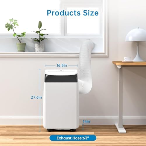Portable Air Conditioner 12000 BTU, Cools Rooms up to 350 Sq.Ft, Adjustable Cold Wind Speeds, Quiet Timer, LED Lights, Remote Control Included, Ideal for Home, Office, and Outdoor Use