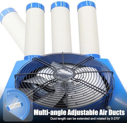 Industrial Air Conditioner Portable Spot Cooler 22178BTU/H 3 Column Air-Cooled Mobile Outdoor Cooling Aircon 220V