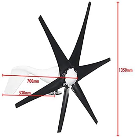 10000W Vertical Wind Turbine Generator 12V-220V, Low Wind Start, Permanent Magnet, Household Windmill for Eco-Friendly Energy (Black)