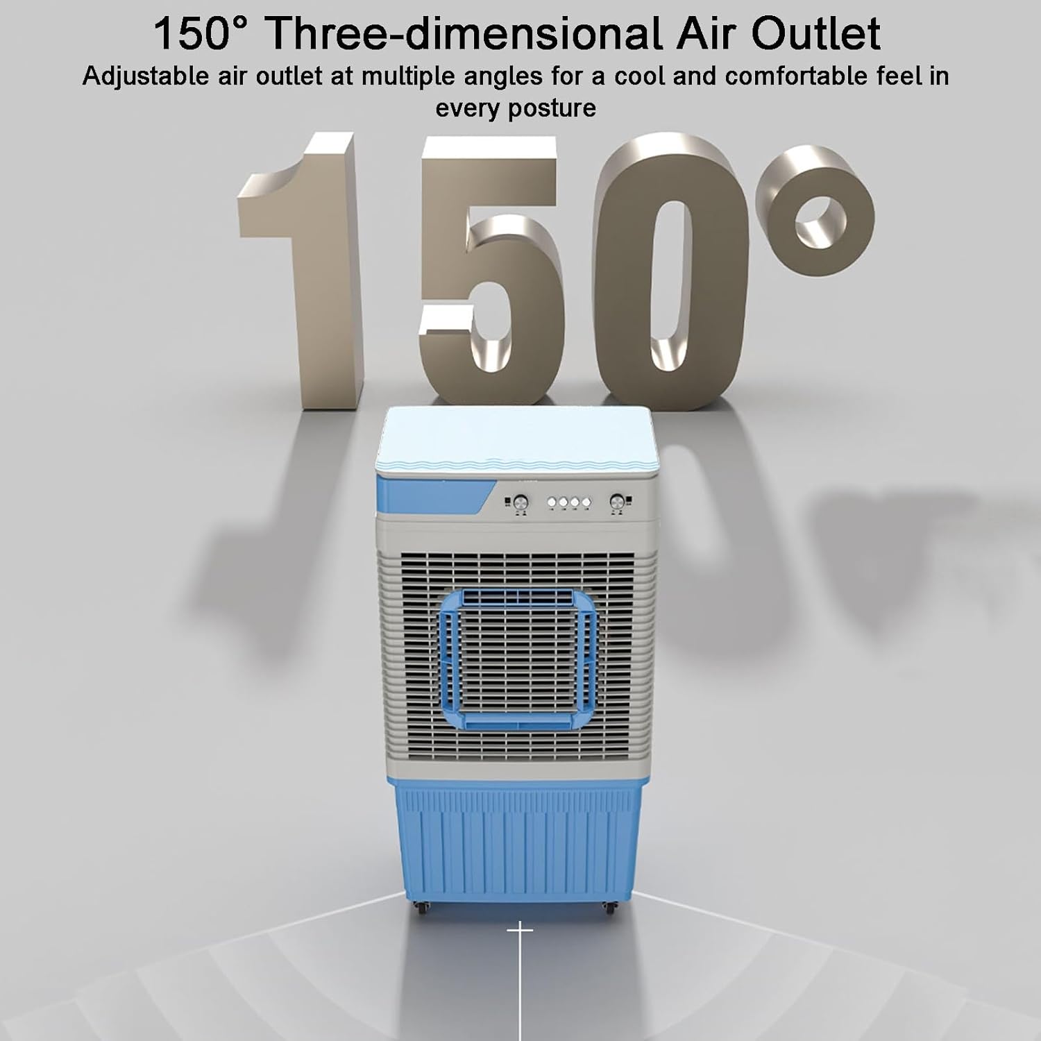 Portable Air Conditioners, Cooler for Room, Wind from All Directions, 40L/9bal Water Tank, 3 Speeds, for Shop, Factory, Garage