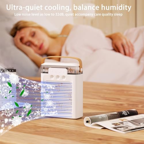 Portable Air Conditioners No Windows, Small Mini Ductless Portable Room Air Conditioner, 3 Wind Speed Portable ac Unit, Air Cooling Fan, 3H Timer Air cooler for Bedroom, Room, Office