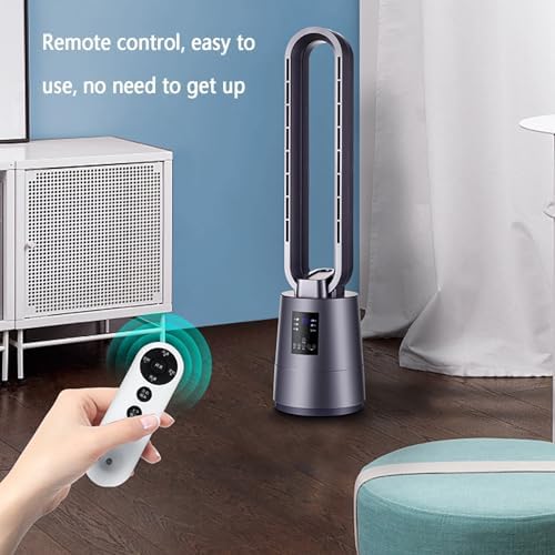 Tower Fan for Bedroom, 12 Speeds Floor Fan, 60° Oscillating Fans, Air Circulation Fan with Remote, 8H Timer, Standing Fans, Bladeless Fan Powerful for Home Office Room(White)