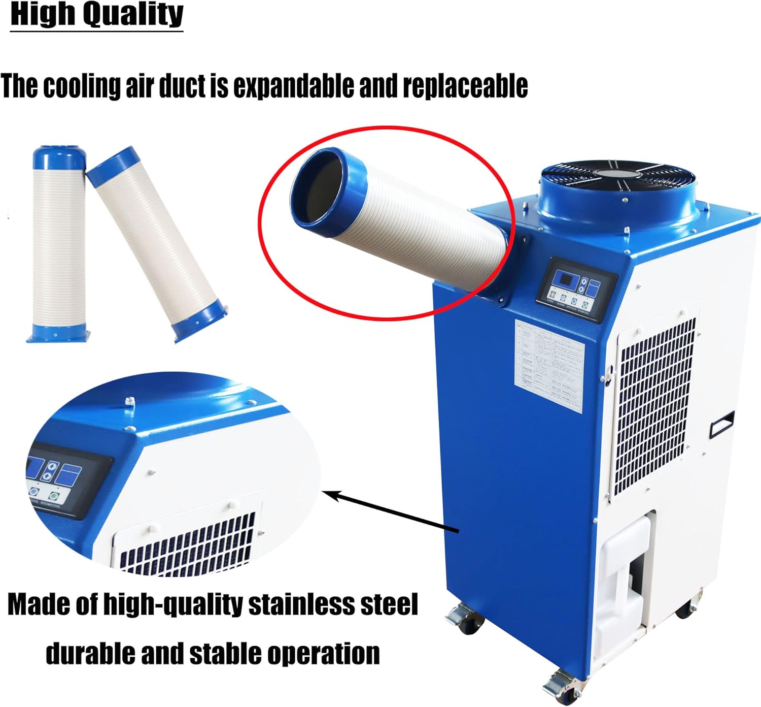 Industrial Air Conditioner Portable Mobile Spot Cooler Industrial Grade Commercial Indoor Outdoor Air Cooling Machine 220V 1400W