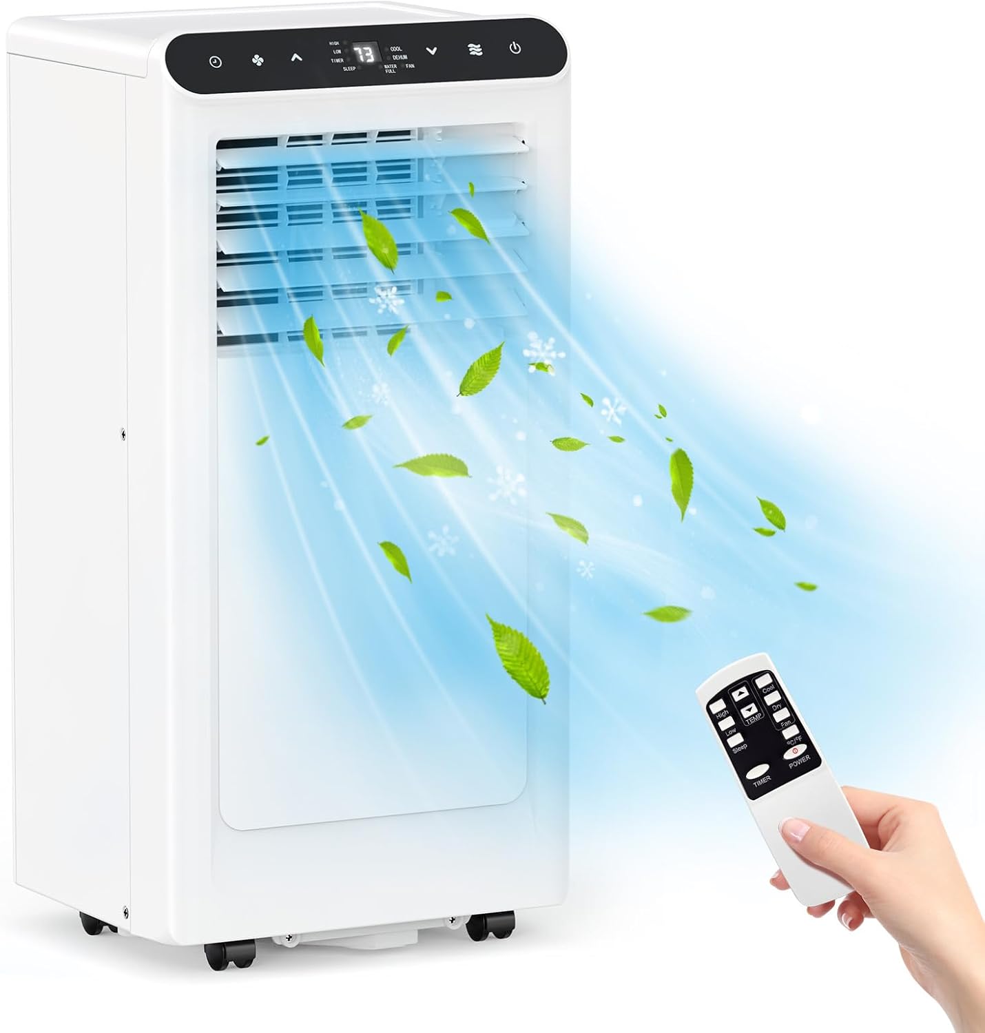 8,000 BTUs Portable Air Conditioner, 3-In-1 Portable Ac Unit with Fan & Dehumidifier, Room Air Conditioner Cools Up to 450 Sq.Ft, Standing AC Unit with Remote Control & 24H Timer, for Home, Office