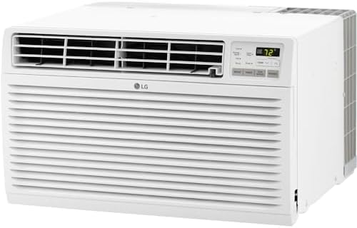 LG 11,800 BTU Through the Wall Air Conditioner, 115V, Cools up to 530 Sq. Ft. for Bedroom, Living Room, Apartment, with Remote, 3 Cool & Fan Speeds, Universal design fits most sleeves, White