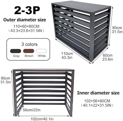 Air Conditioner Fence for Outside, Ac Unit Covers Outdoor, Shelf Plant Stand, Noise Reduction, Anti Theft, Outdoor Privacy(Brown,110cm)