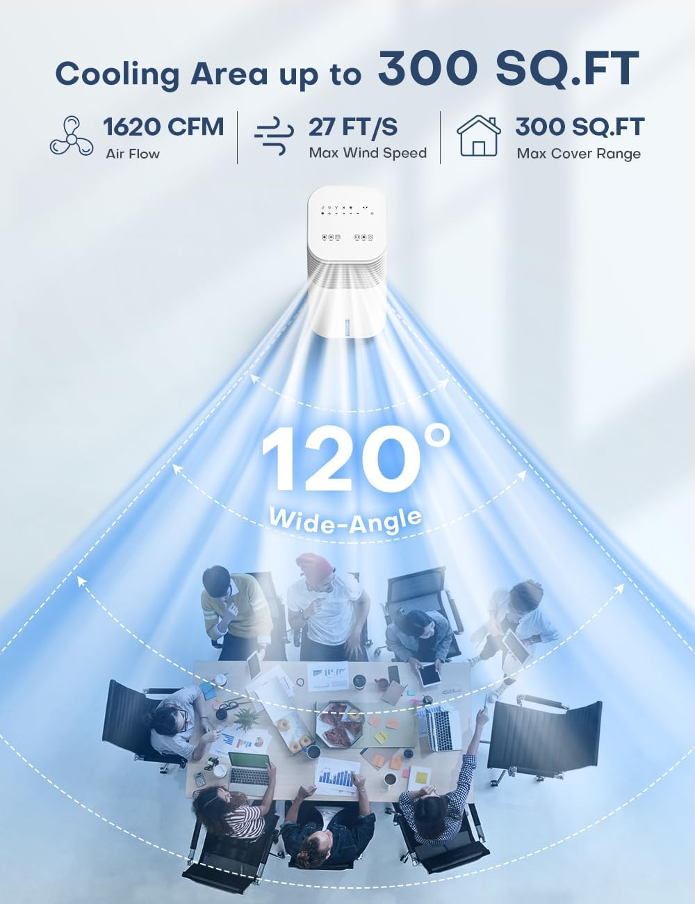 4-IN-1 Portable Air Conditioners, Evaporative Air Cooler w/ 4 Modes & 3 Speeds, 15H Timer for Smart Auto-off, 2-Gal Tank for 20H Cooling,17FT Remote,No Hose Needed,120°Oscillating Swamp Cooler