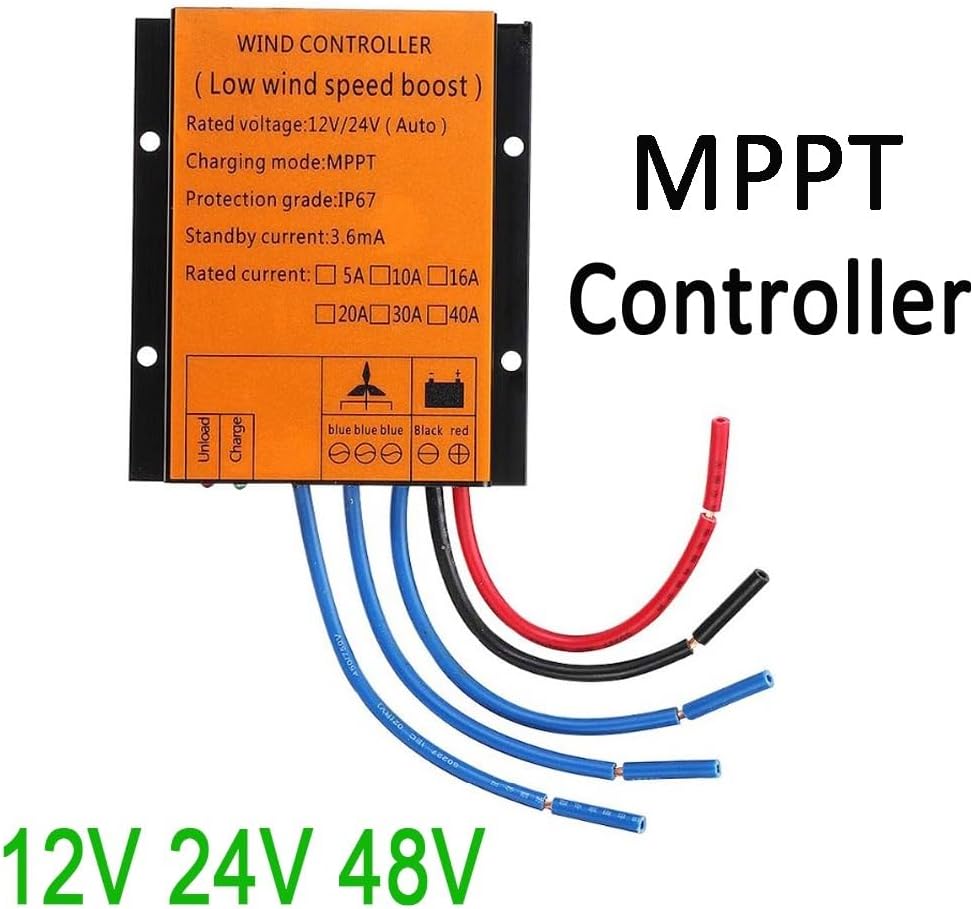 Wind Turbine Generators Kit 20KW 12V 24V 48V Horizontal Wind Turbine Generator 20000W Windmill with MPPT Charge Controller for Home Mountain Industrial Energy(48V_20KW)