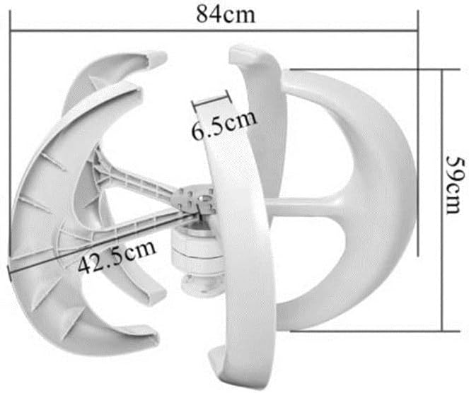 Wind Turbine, Vertical Wind Turbine Windmill 1000W 12v 24v Low Noise Wind Speed Start Rotation Free Energy with MPPT Charge Controller(Yellow,with MPPT Controller_12V)