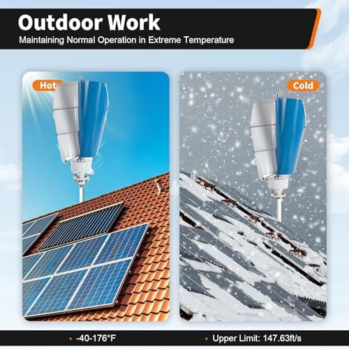 9000W Wind Turbine Generator with 2 Blades, 12V/24V/48V Power, Ideal for Farm, RV, Home - Hybrid Solar Charger System for Sustainable Energy Solutions