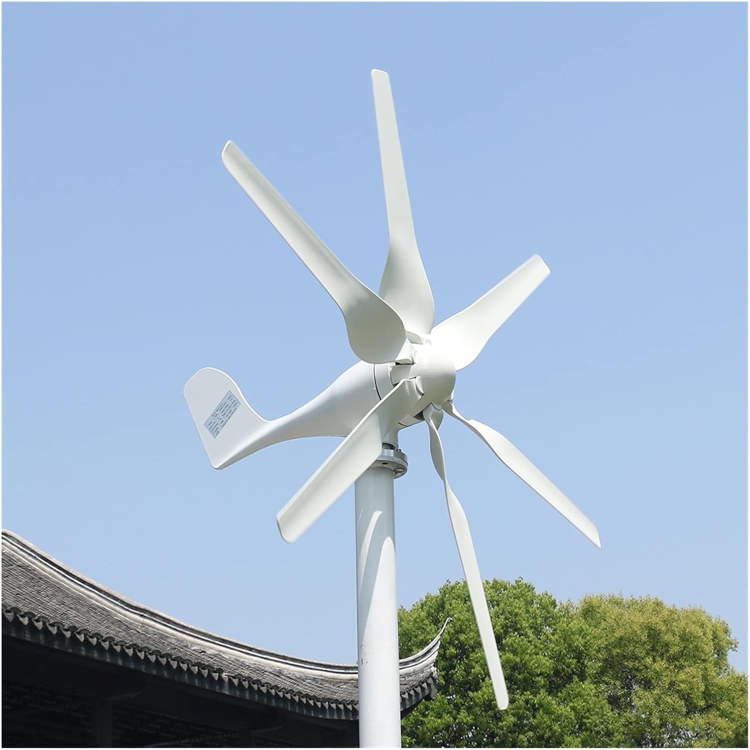 6 Blades 1500W 12V 24V Wind Turbine Generator Windmill with PWM Controller Homeuse Low Wind Speed Start Industrial Energy(Wind Turbine Only,48V)