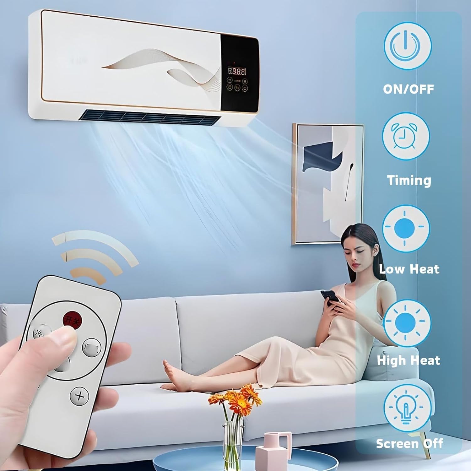 Portable Air Conditioners Fan Wall Ac And Heater Combo Unit With Remote Conditioner Fan For Home Office Bedroom