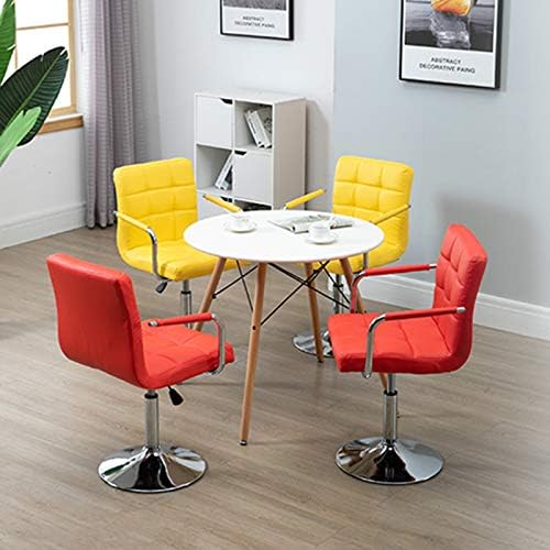 Mlaea Conference Reception Chair, Dining Bedroom Living Room Chair with Backrest, Height Adjustable Home Office Desk Chair, 37 * 41-56CM(Color:#1)