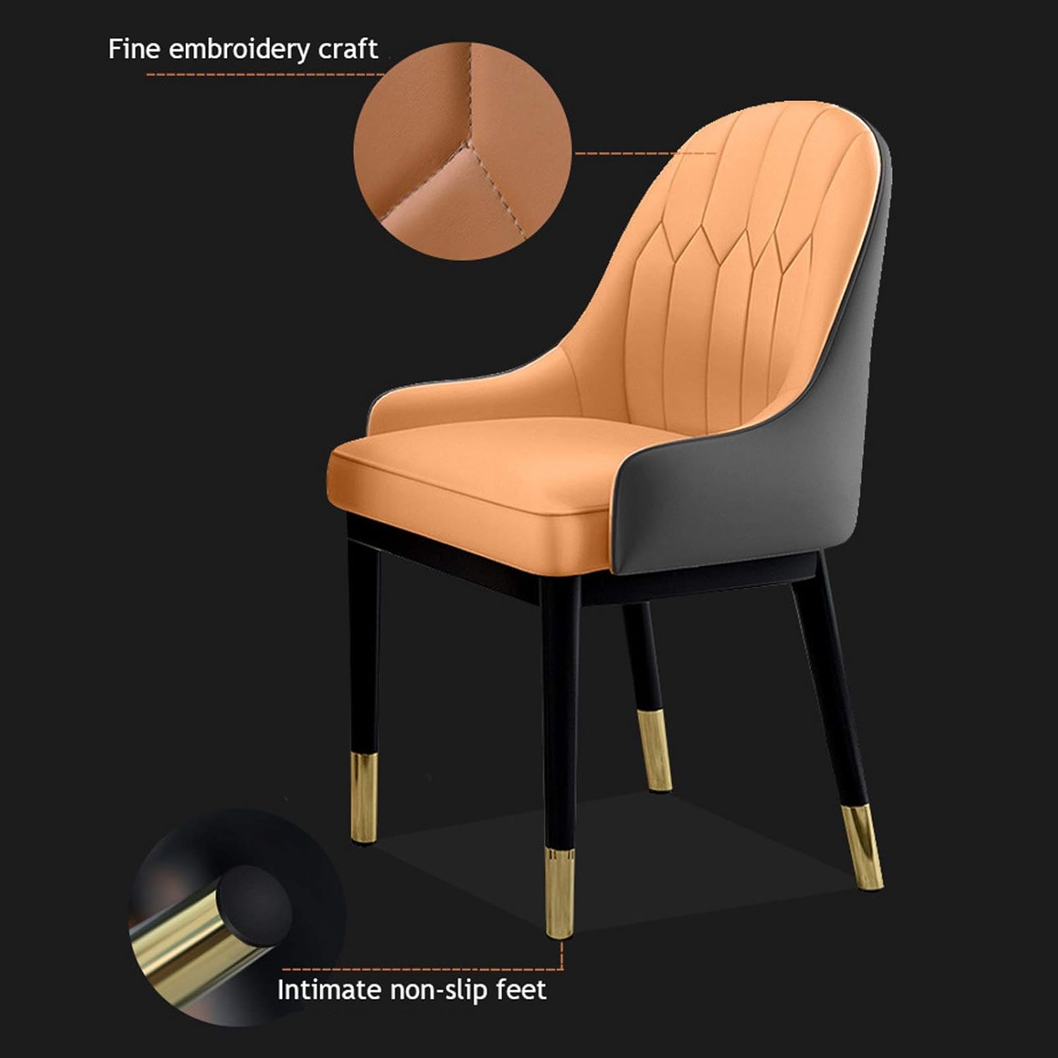 Dining Chair Kitchen Dining Room Furniture Chairs Faux Matte Suede Leather Armrests Backrest Dining Chairs for Office Lounge Kitchen Bedroom (Color : H)