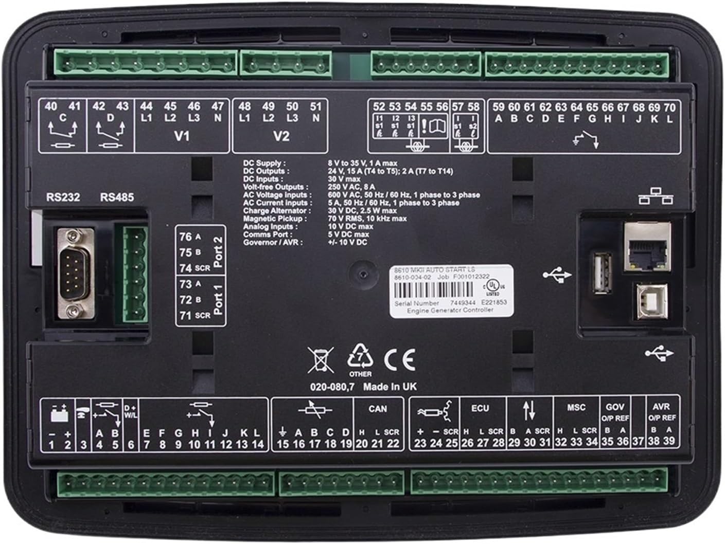 Diesel Generator Controller Synchronization Module DSE 8610MKII DSE8610
