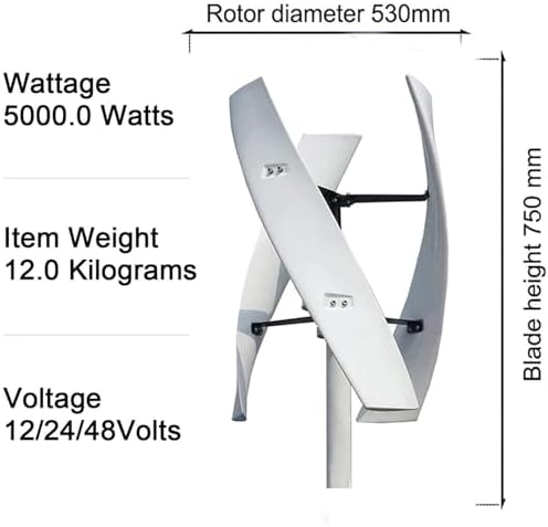 Vertical Magnetic Levitation Wind Turbine 5000W - 3 Blades, Silent & Waterproof Charge Controller, Home Use, Eco-Friendly Energy Solution, 12V/24V/48V/220V Compatible