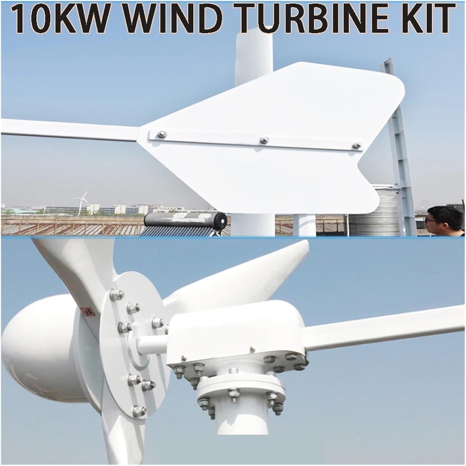 Wind Turbines, 10KW Horizontal Wind Turbine Generator 10000W 96V 48V 24V Free Energy Magnetic Dynamo Strong Power Windmill for Home Farm Land(96V)