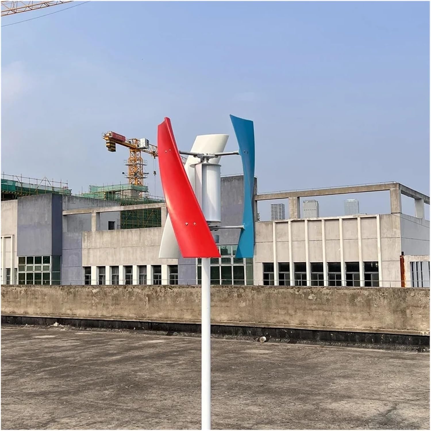 5KW 5000W 3000W 6KW Vertical Axis Windmill Turbine Generator 12V 24V 48V with Hybrid Charge High Voltage Boost Controller Industrial Energy(White,48V_3000W)