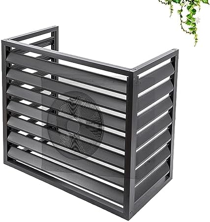 Outdoor Air Conditioner Cover Decorative Privacy Screen, Aluminium All Weather Protective Frame For Central Air Conditioners For Outdoor Units, Plant Display Rack ( Color : Gray , Size : 110x60x80cm )