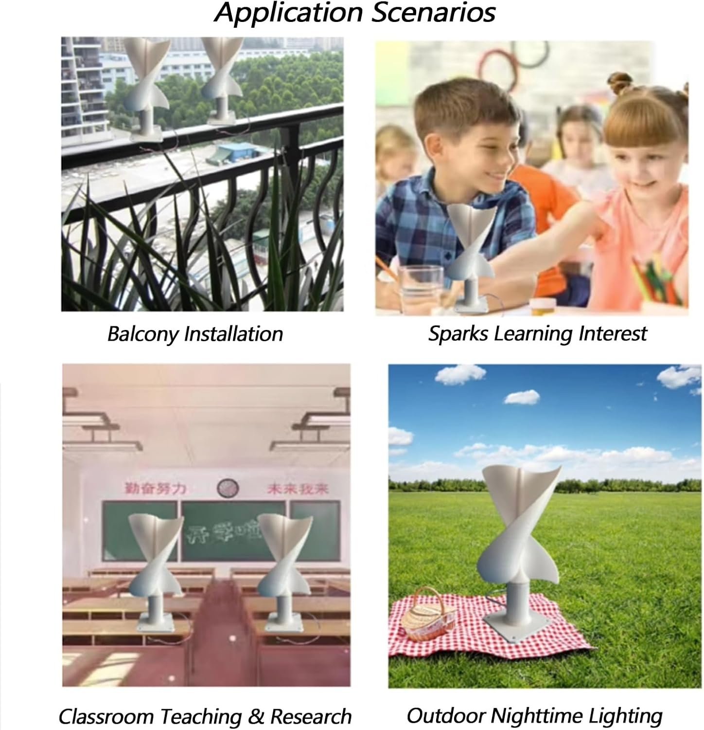 Micro Wind Turbine Generator Teaching Model, DIY Spiral Wind Turbine Generator Ultra-Quiet Design Home Wind Generators For Mobile House Cabin(1PC)