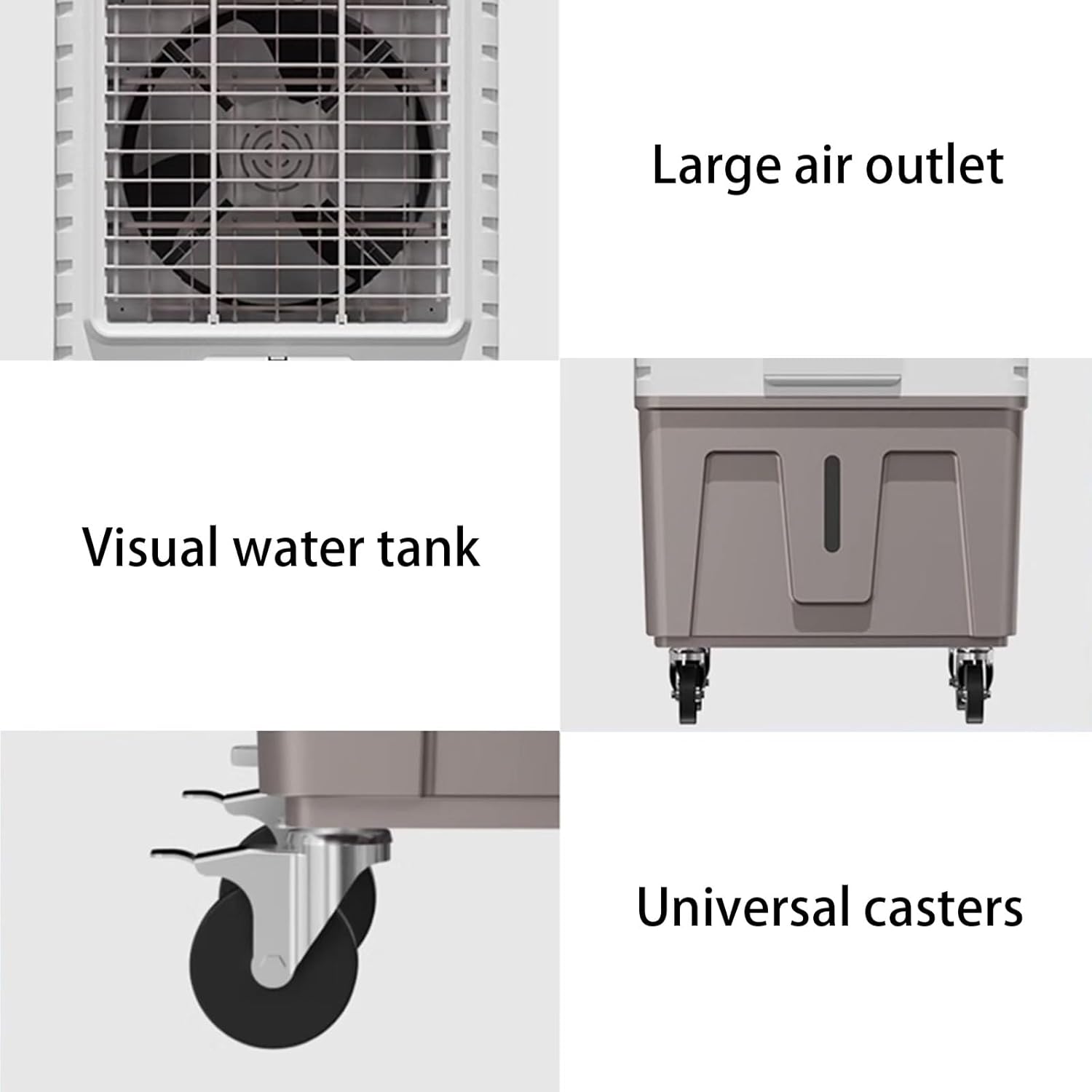 Portable Air Conditioners, 120°Oscillation Three Wind Speed Evaporative Cooler, Large Water Tank Air Cooler for Room Office(65.5 * 44.5 * 114.5cm)