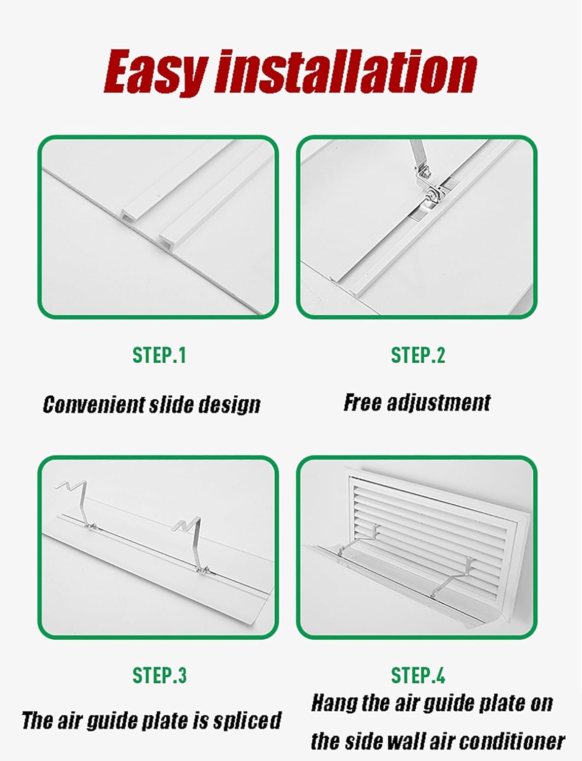 Central Air Vent Deflector, Adjustable Air Conditioner Deflector, Suitable for Central Air Conditioner's Register and Grille