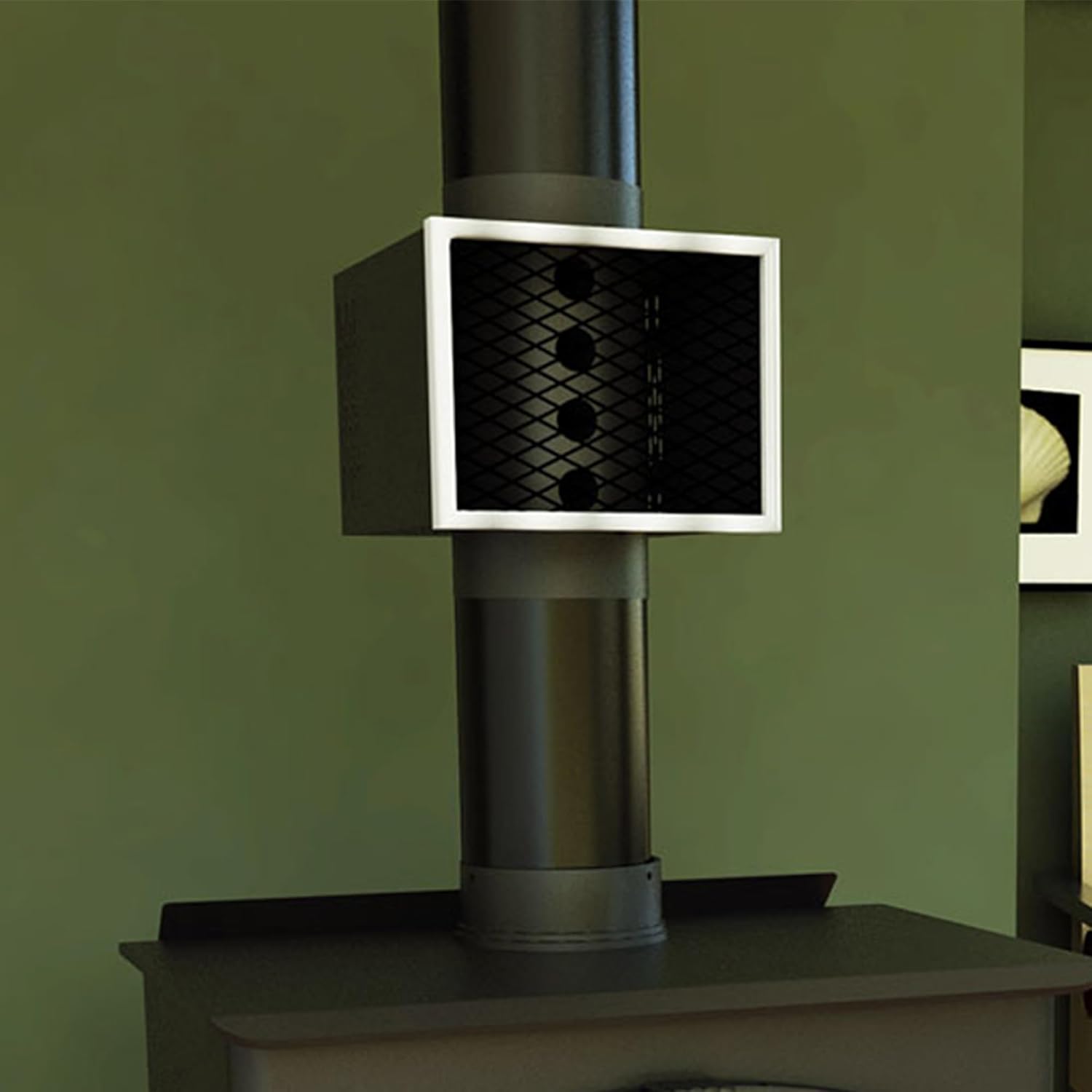 US Stove Company MH6 Easy to Install 6 Inch Miracle Heat Reclaimer Ultra Quiet Freestanding Wood or Coal Stove Furnace, Black