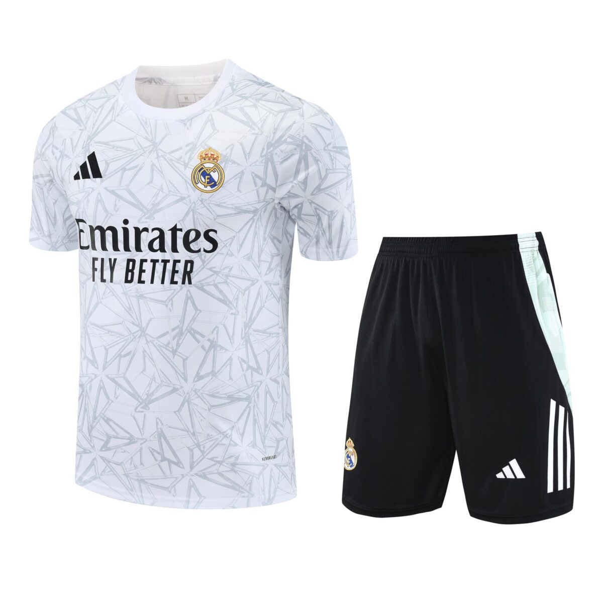 Conjunto de calentamiento Real Madrid blanco triangulos - NewNow