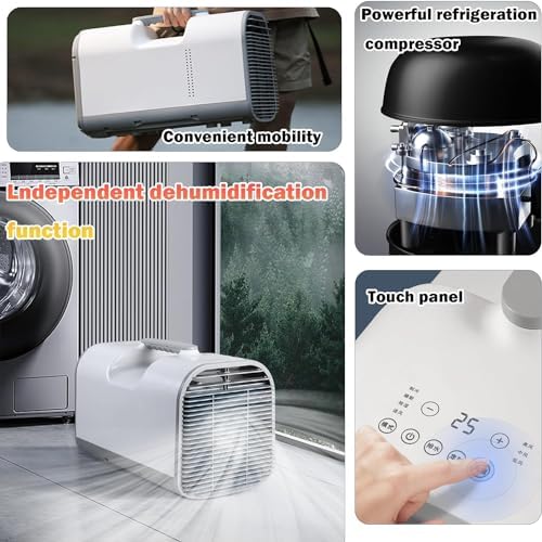 Portable Air Conditioner, Camping Tent Fast Cooling Air Conditioner, Dehumidifier Sleep 24H Time Modes, 3 Wind Speeds LCD Display, for Camping Tent, RV, Car, Truck, Van and Fishing