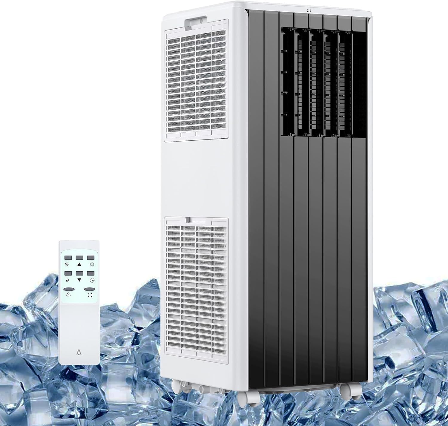 Portable Air Conditioner 8000 BTU, AC Unit Cool Up to 350 Sq.Ft.,3 In 1 Cooling, Dehumidifier, Fan, Remote Control/LED Display/24Hrs Timer/360° Wheels/Installation Kits for Home Office Bedroom, Gray