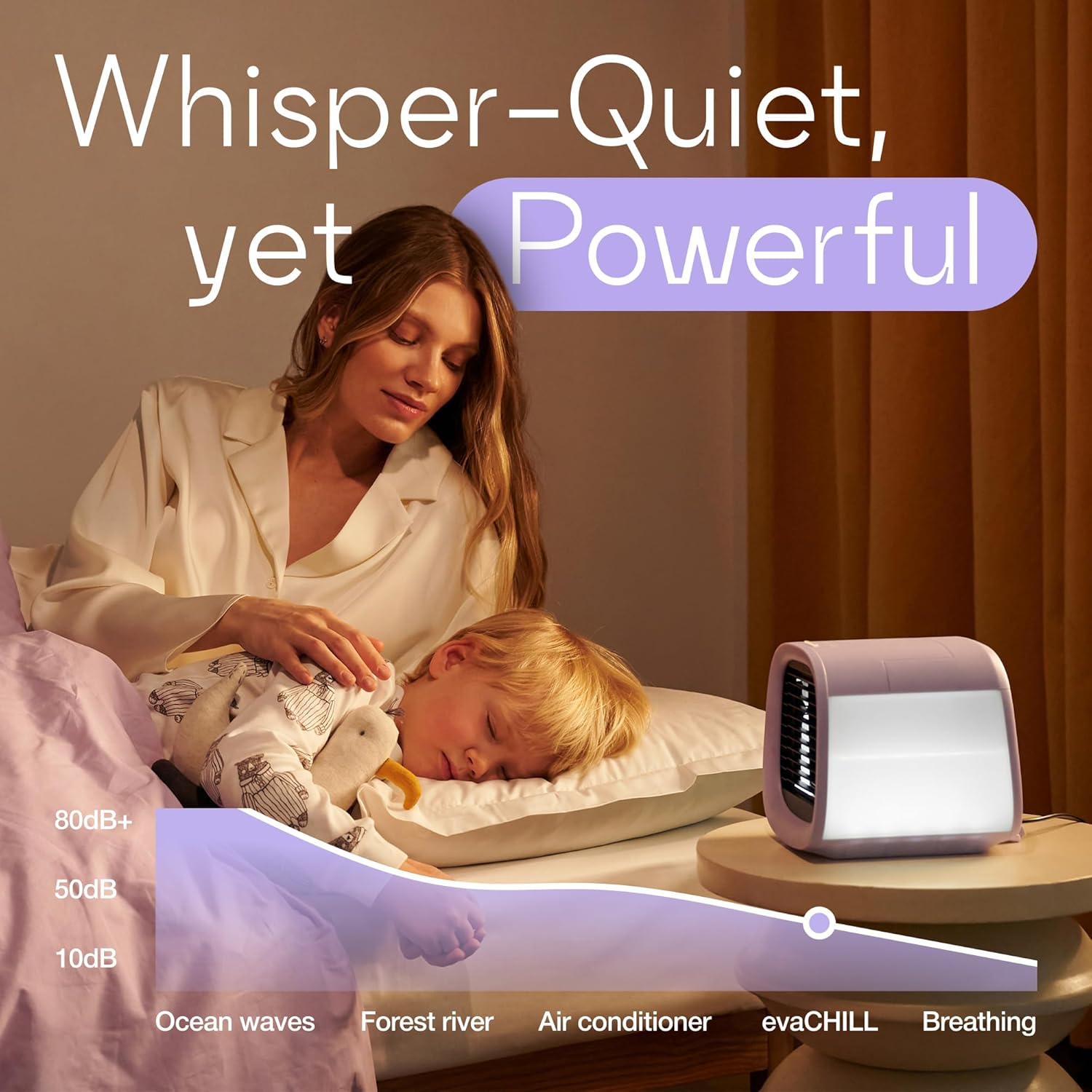 Evapolar Portable AC Unit- Small Personal Air Conditioners - Mini Evaporative Air Cooler for Desk and Camping - Swamp Cooler - Evachill, Lavanda