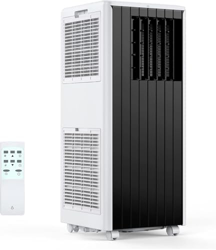 8000 BTU Portable Air Conditioner with 3-in-1 Cooling,Dehumidifier & Fan for Rooms Up to 350 Sq.Ft,Includes Window Vent Kit and Caster Wheels,Compact and Portable Design for Bedroom or Living