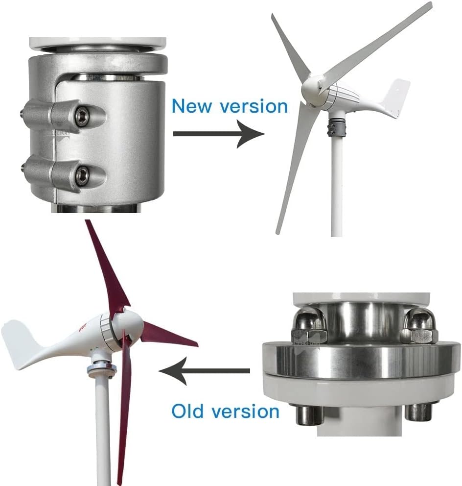 Wind Turbine, 600W Or 400W 12V 24V Wind Turbine Gennerator 3/5 Blades 12M/S Low Speed Windmill LED Indicate Light Wind System(12V)