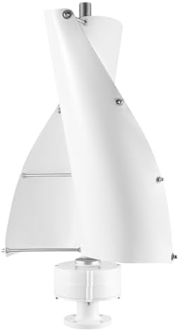 12V 100W Vertical Axis Wind Turbine Generator, Durable Aluminum Blades, Efficient Permanent Magnet System with Controller for Home, Boats, Street Lighting & Renewable Energy Solutions (White)