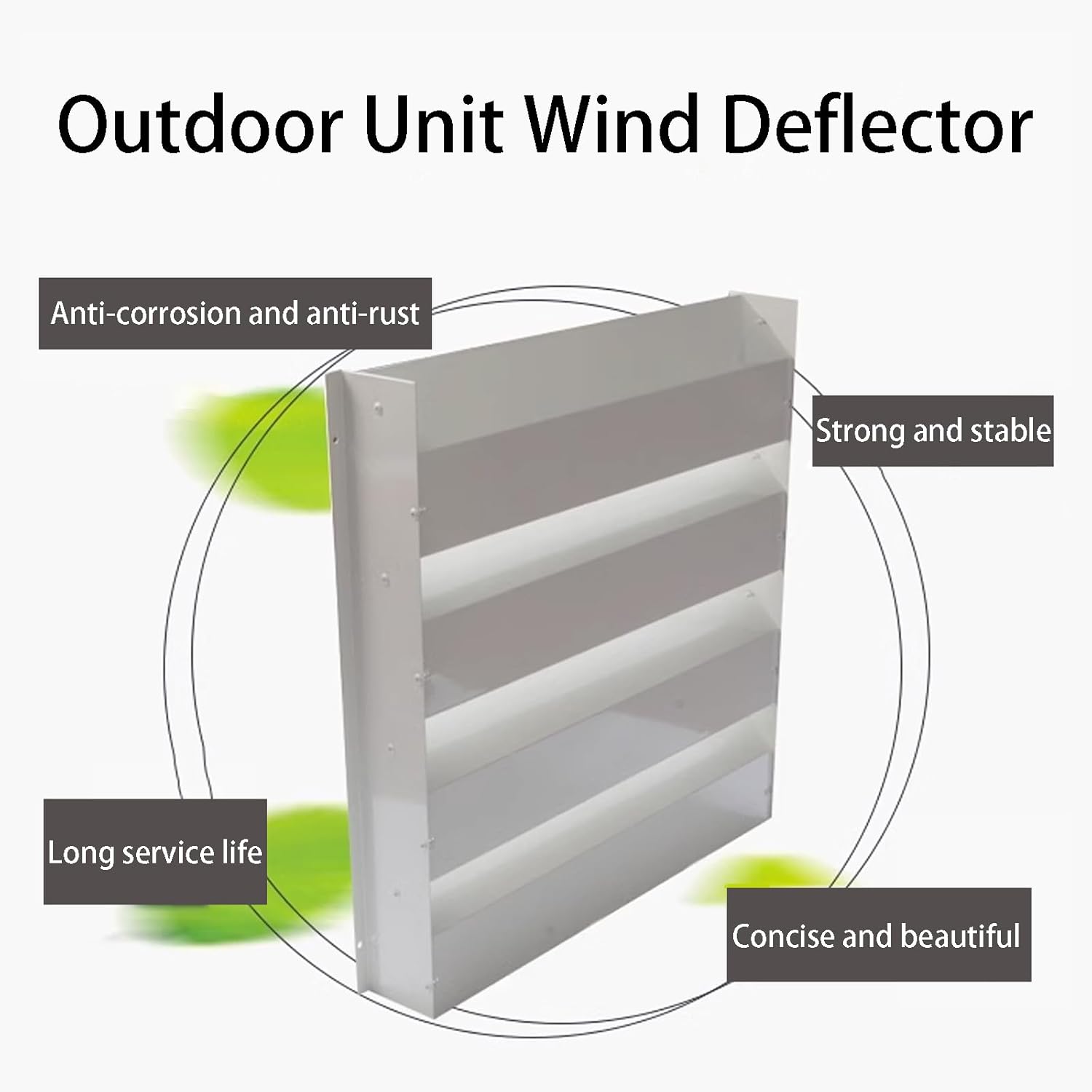 Air Conditioning External Unit Deflector,Air Outlet Baffle,Galvanized Steel Ac Vent Cover Weatherproof Air Conditioner Protection Fence Screen,Waterproof Dustproof Heat Pump Unit Cover