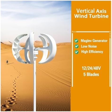 3000W Vertical Wind Turbine, 12V/24V/48V Vertical Axis Wind Generator, Compact Efficient Windmill for Industrial Energy, Eco-Friendly Red Design for Renewable Power Solutions