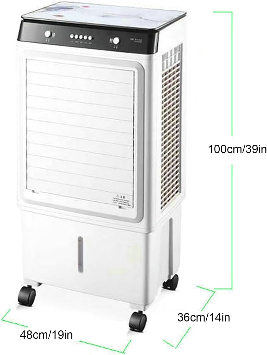 Evaporative Air Cooler, Personal Swamp Cooler with 38L Large Water Tank, 3 Speeds, Fast Cooling, Portable Air Conditioner for Room