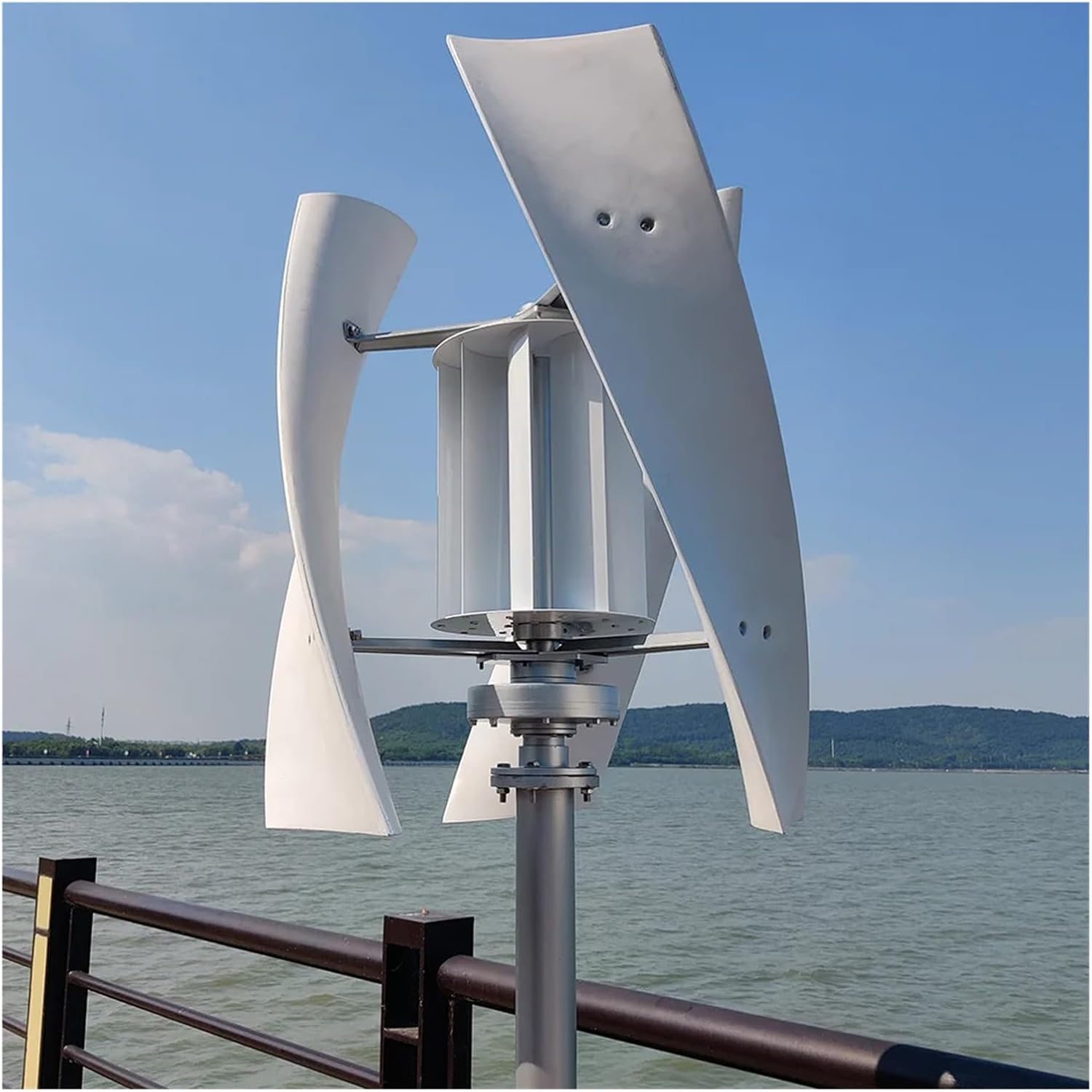 5000W Windmill Vertical Axis Residential Wind Turbine 24V 48V Wind Power Generator Electric Generator with MPPT Charger Industrial Energy(with Hybrid Charger,24V)