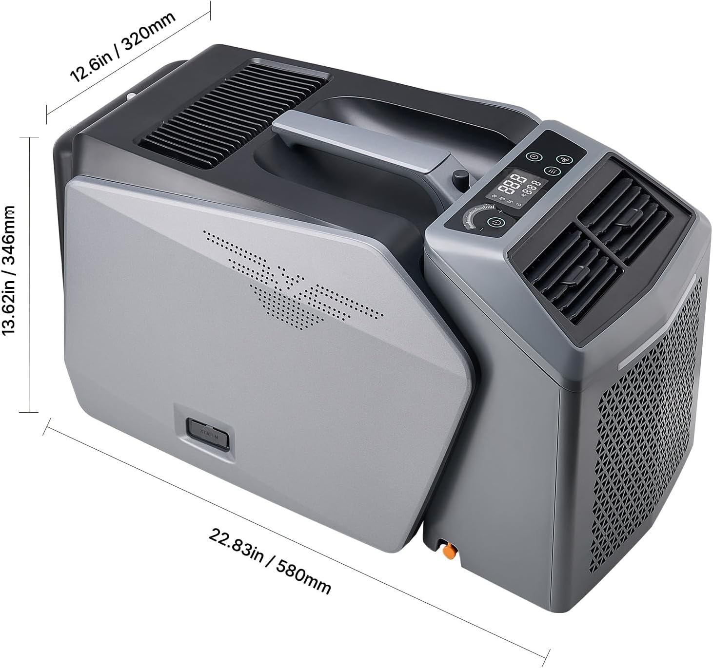 Happybuy 5000 BTU Portable Air Conditioner – 3-Speed Cooling Unit with 24H Timer & 16-32℃ Adjustment, AC/DC Compatible for Tent Camping, RVs & Home Use, Grey