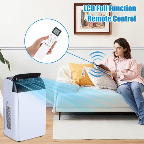 14000 BTU Portable Air Conditioners With Remote Control, 3-In-1 Free Standing Cooling AC Unit With Fan & Dehumidifier, Cools Room Up to 700 Sq.Ft, Smart/Sleep Mode,3 Speed,Auto Swing,24H Timer