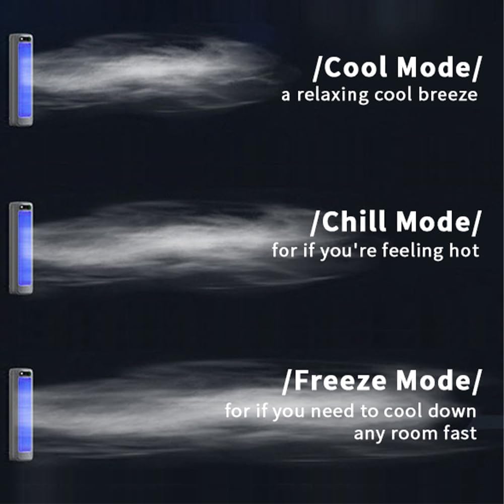 Qinux Brizaac Bladeless Portable Air Conditioner - 3 Quiet Speeds, USB Charging, Wall Mountable Cooling Tower Fan for Home & Office (White)