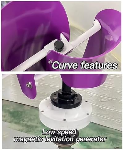 3KW Wind Turbine Generator Kit - 12V/24V/48V Vertical Axis Windmill + 2x100W Solar Panels + 3000W Inverter - Wind-Solar Hybrid Power System for Free Energy (White, 12V)