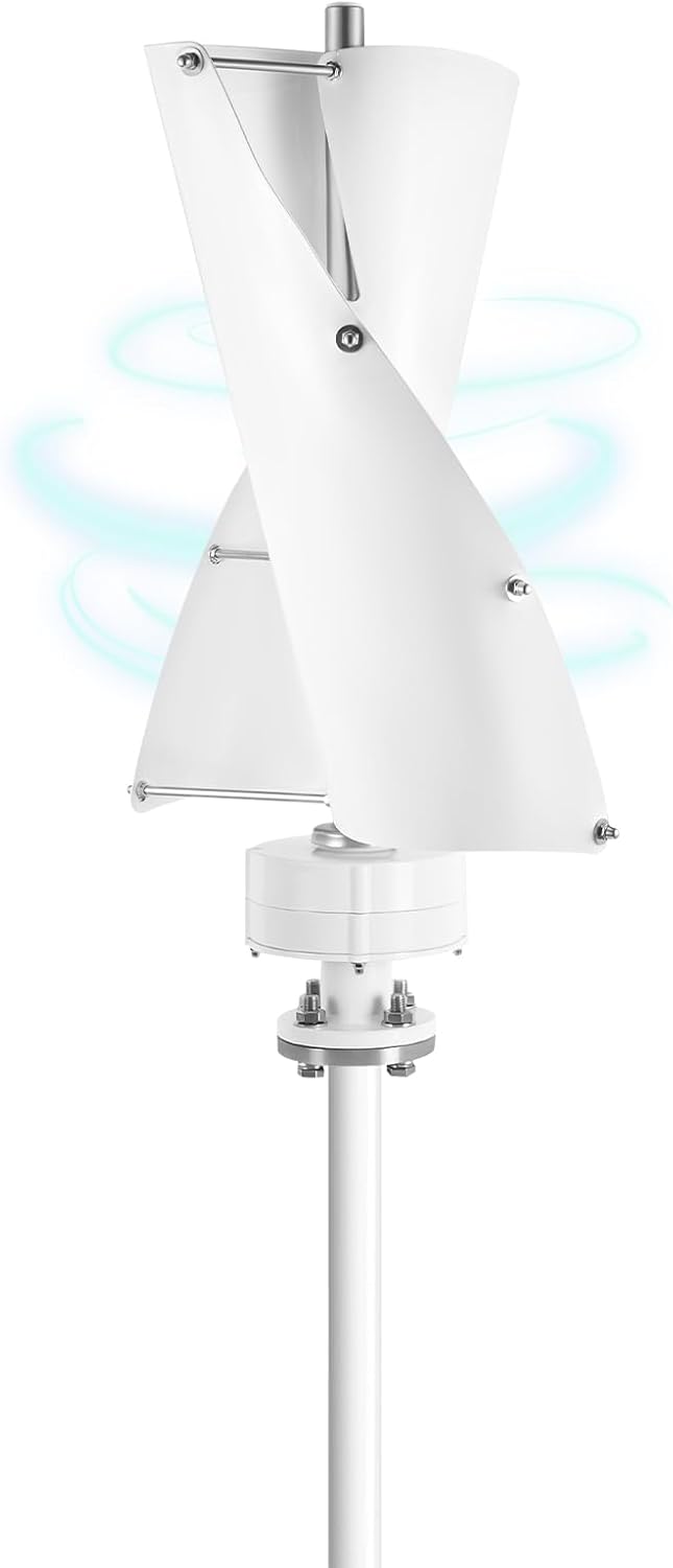 500W 12V Vertical Wind Turbine Generator Kit - High-Efficiency Vertical Axis Wind Power System for Home, Business, Boats - Eco-Friendly Renewable Energy Solution with Controller