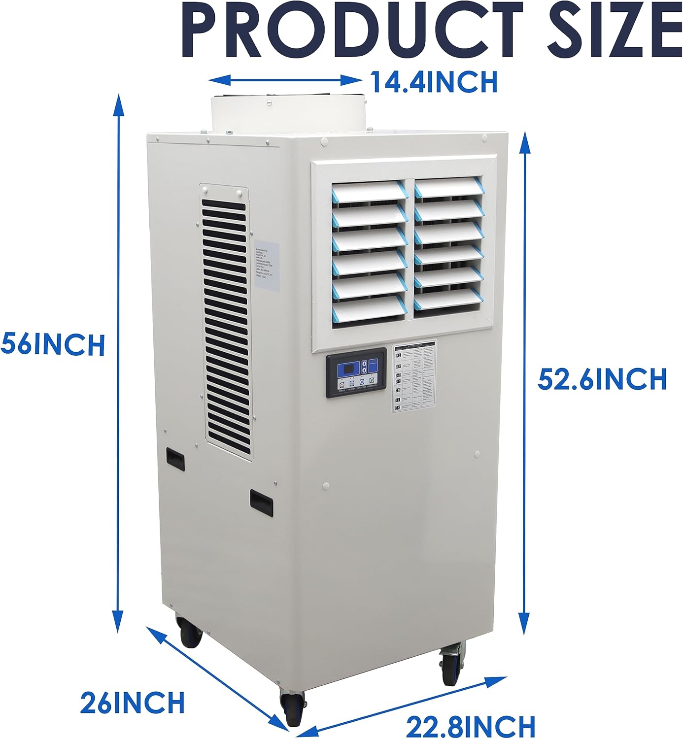 Portable Air Conditioner 20,400 BTU Industrial Spot Cooler Air Conditioner 3600m³/h Mobile Outdoor Indoor Cooling Aircon Louver Type 220V 1820W