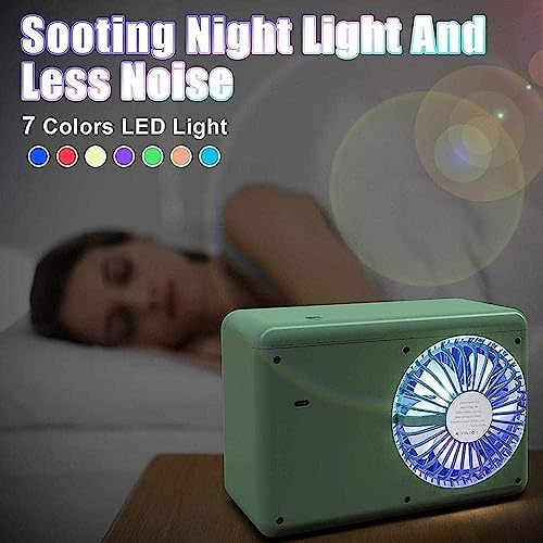 Portable Air Conditioner, USB Air Cooler with LED Light, Mini Air Conditioner Portable Cooler, Desktop Cool Personal Space, for Bedroom, Office (Color : White) (White)