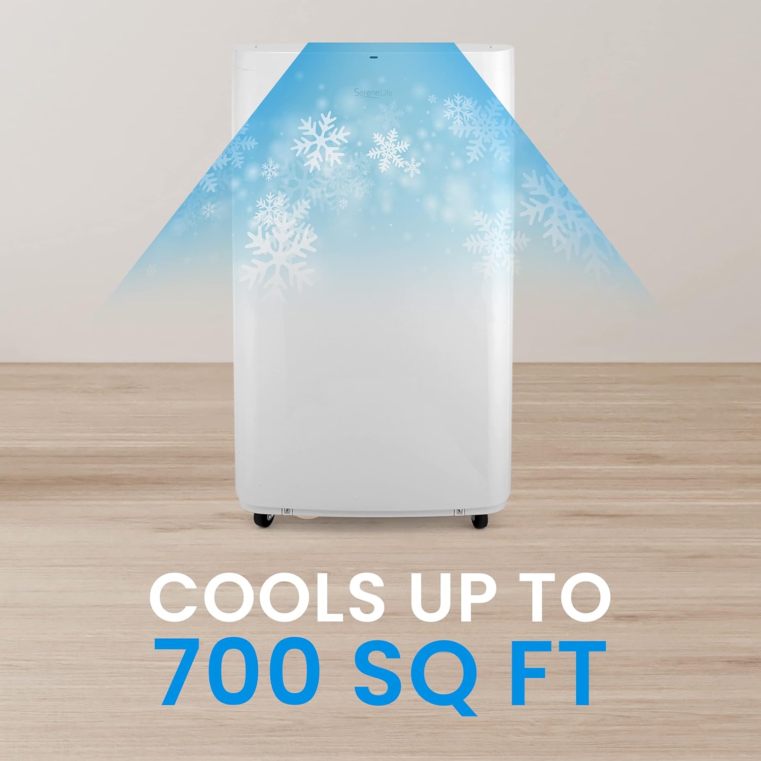 SereneLife Small Air Conditioner Portable 14,000 BTU with Built-in Dehumidifier - Portable AC unit for rooms up to 650 sq ft - Remote Control, Window Mount Exhaust Kit