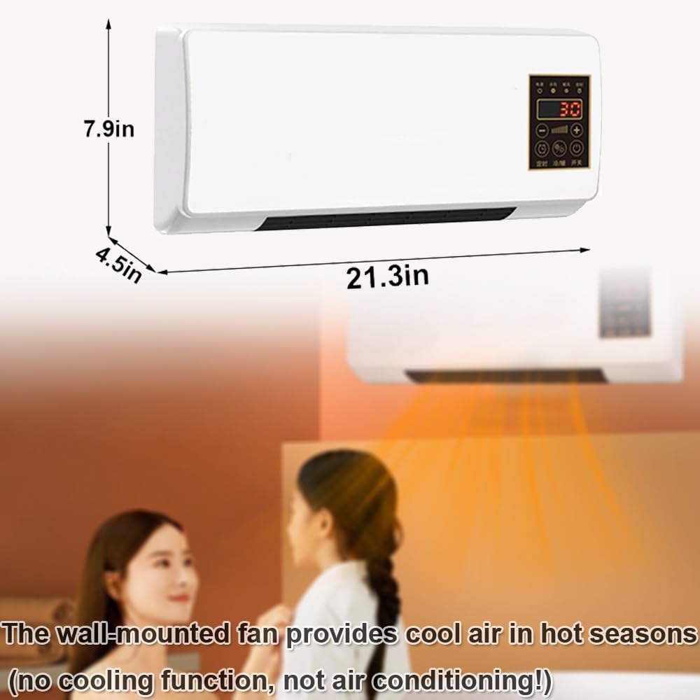 Generic 2 In 1 Wall Mounted Heating System, Mini Air Conditioner Fan, Cooling And Heating Conditioner Fan Portable For Small Room Bedroom Office Home