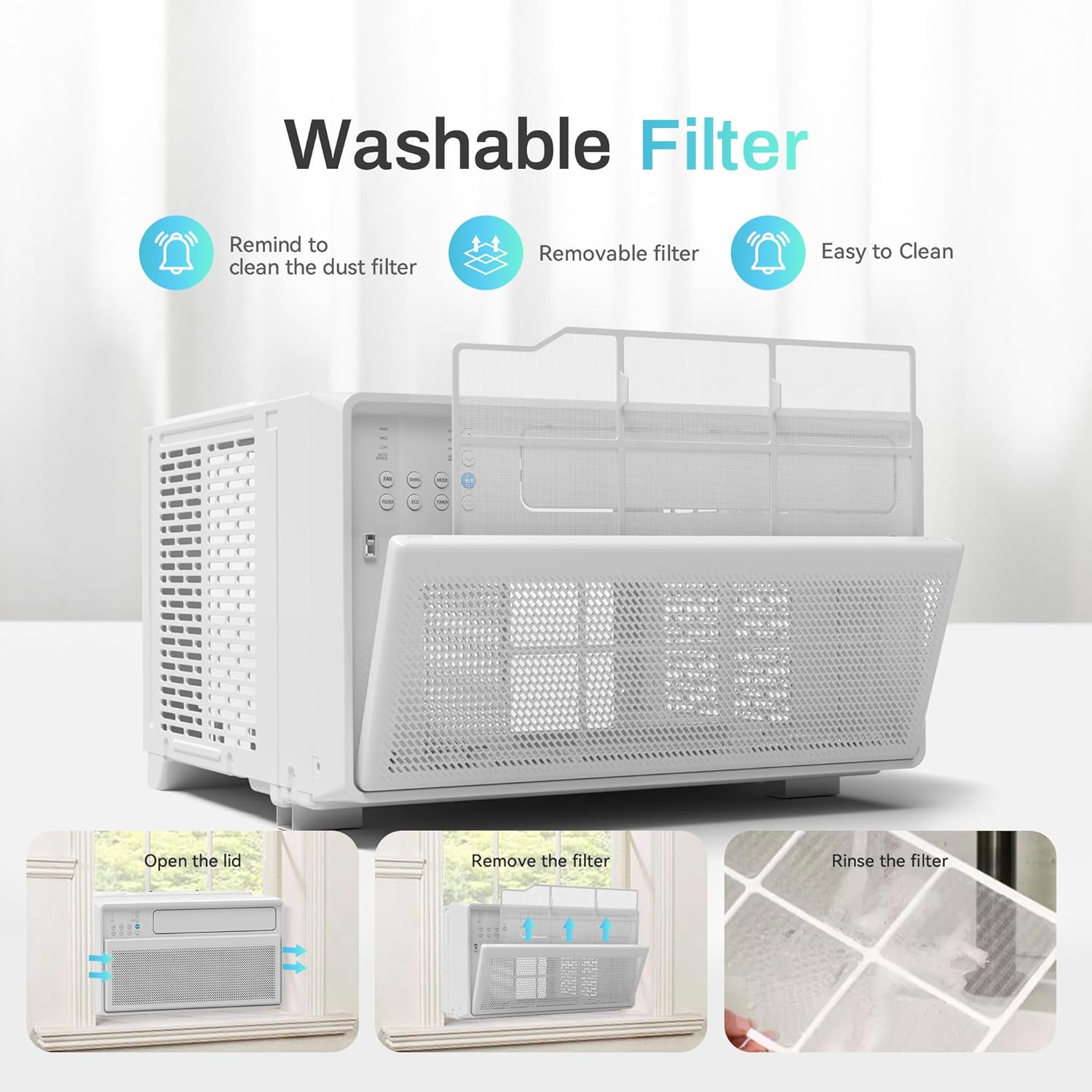 PhiloDeco Energy Star Window Air Conditioner,12000 BTU 520 sq ft. Air Conditioner Window unit with Wifi Inverter Ac, Remote Control, Ultra Quiet & Easy Installation, ECO/24 Timer/Auto Restart